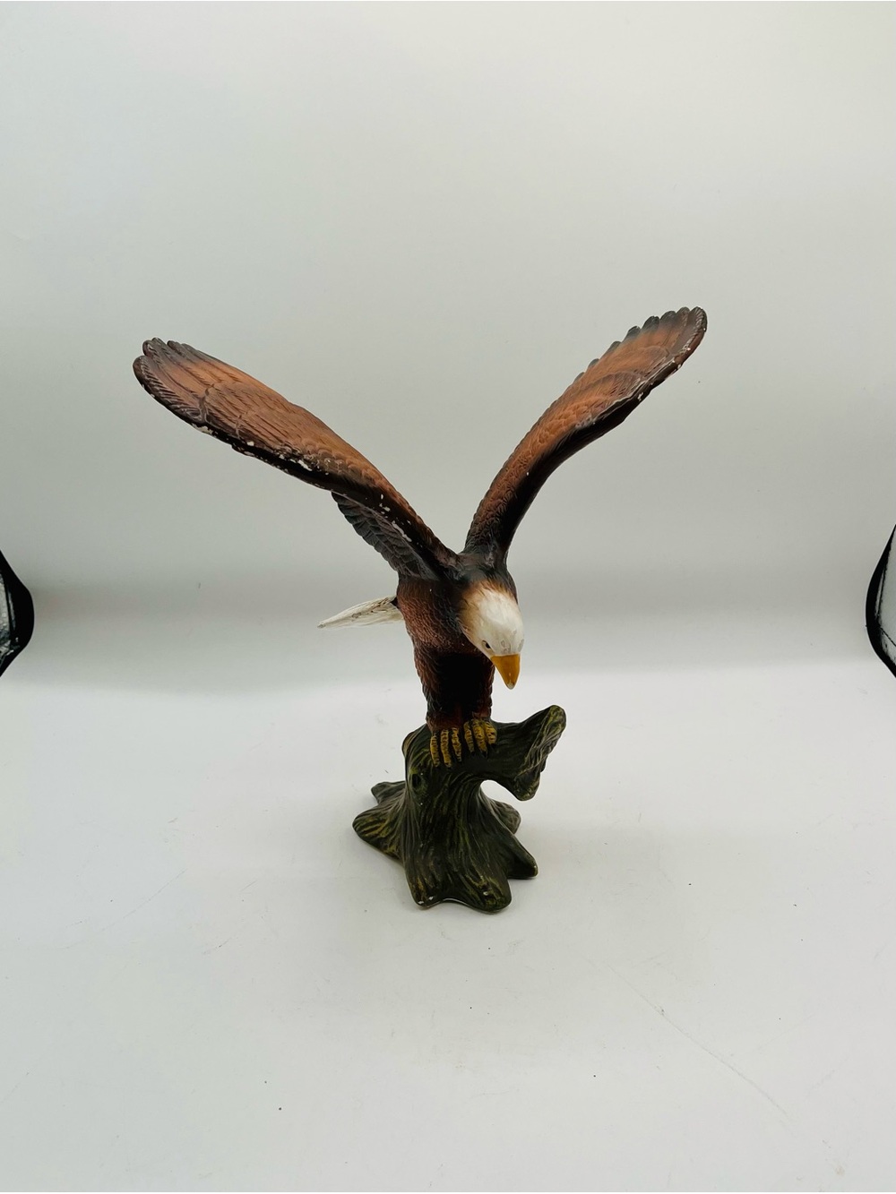 Brown and White Eagle Bird Figurine - Decorative Pet Bird Accent
